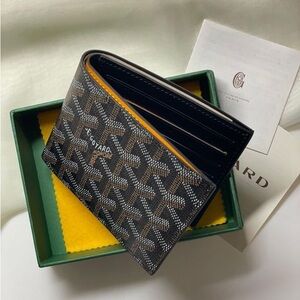 Goyard Black and Tan Bifold Wallet